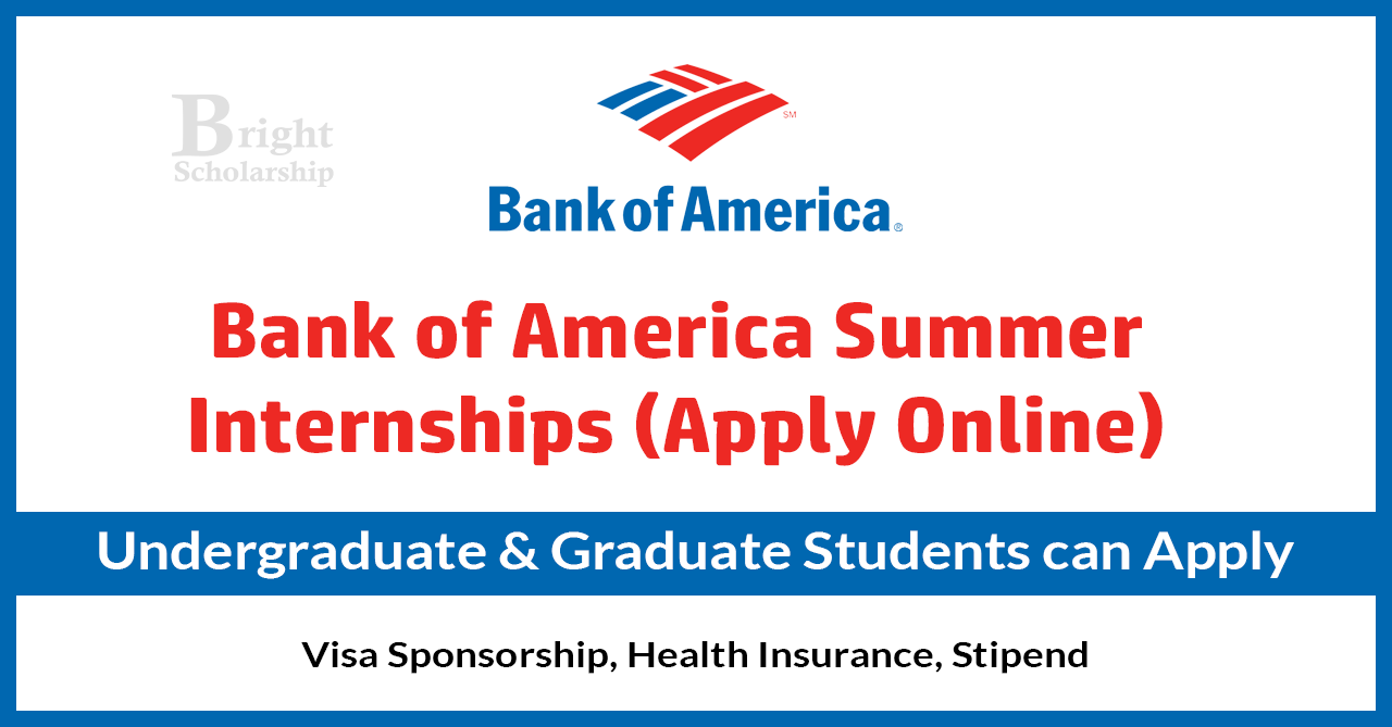 Bank of America Summer Internships 2025 Apply Online